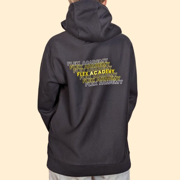 Flex Academy Hoodie White Green Model Back