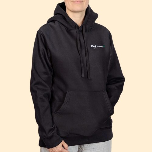 Flex Academy Hoodie White Green Model Front